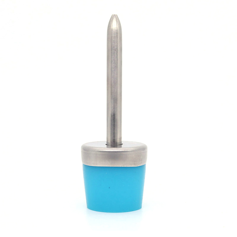 Custom silicone stopper with stainless steel straw for bottle